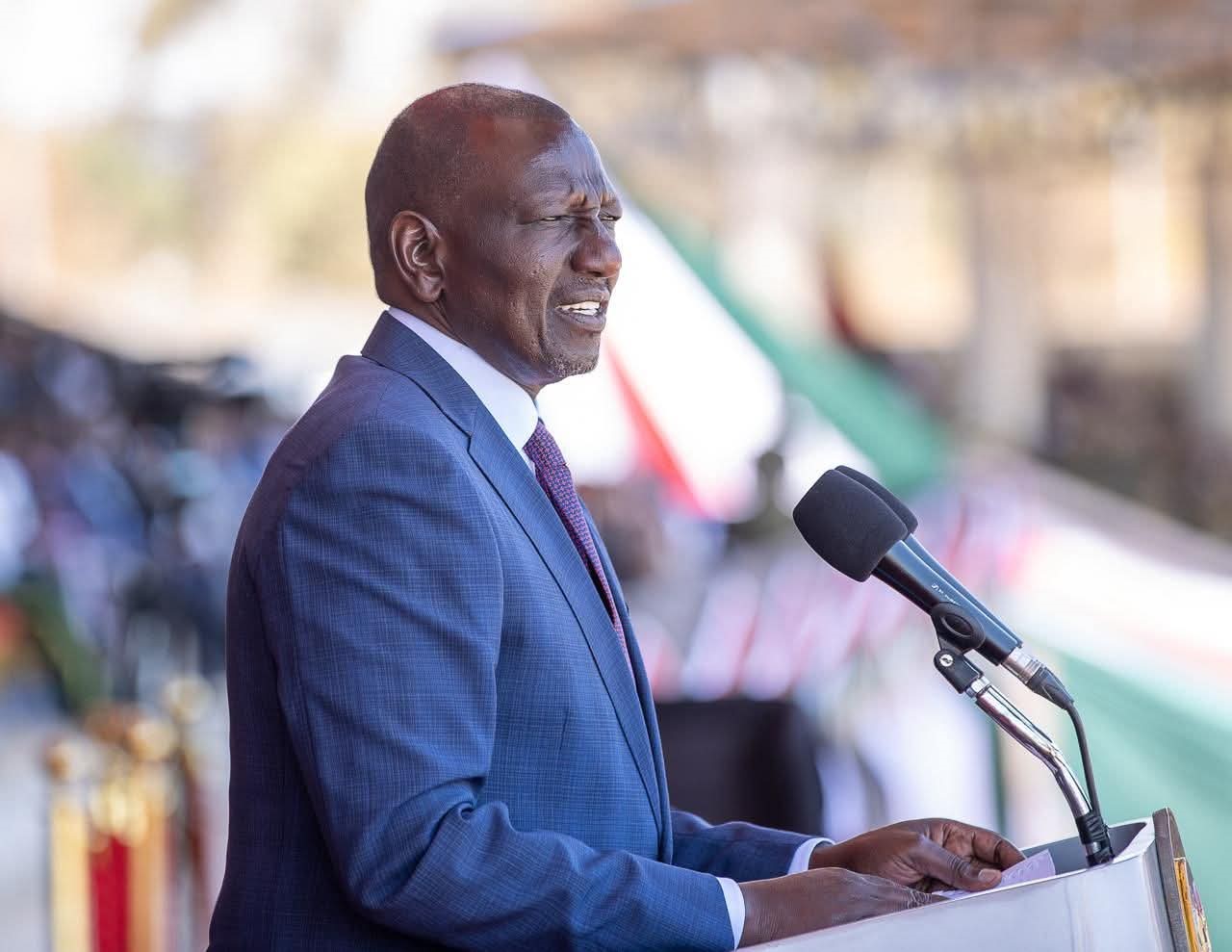 President William Ruto during Mashujaa Day Celebration in Kitui County