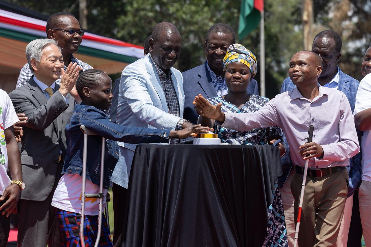 H.E President William Ruto during the NYOTA project launch at Mumias Complex, Kakamega County. 