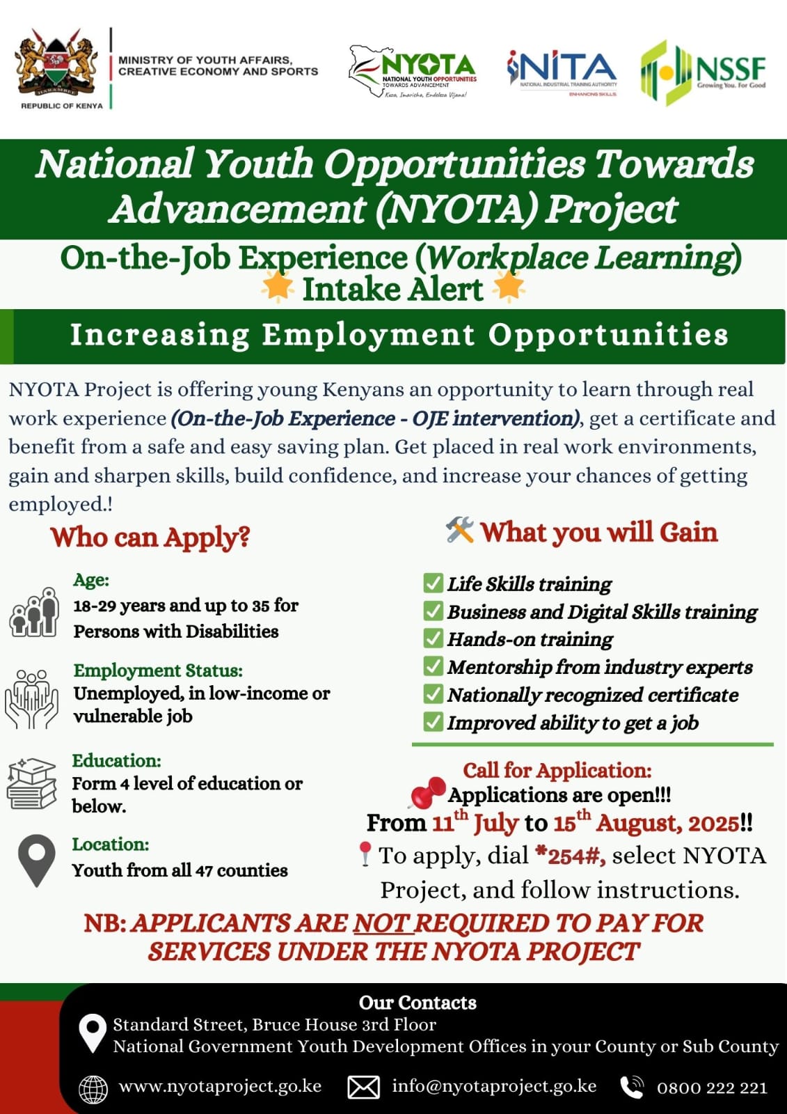 NYOTA OJE Application