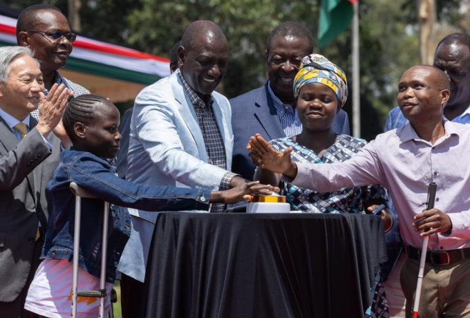 H.E President William Ruto during the NYOTA project launch at Mumias Complex, Kakamega County.