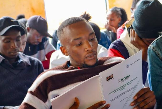 NYOTA Project OJE beneficiary during the induction training.