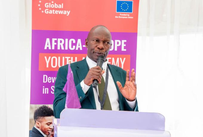 NYOTA Project Manager Augustine Mayabi during the launch of AEYA partnership