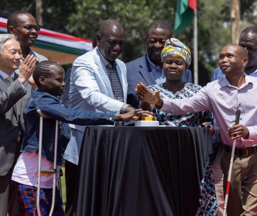 H.E President William Ruto during the NYOTA project launch at Mumias Complex, Kakamega County. 