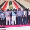 President William Ruto alongside other leaders during the launch of the second cohort of NYOTA Project Business support component for the North Rift region. 